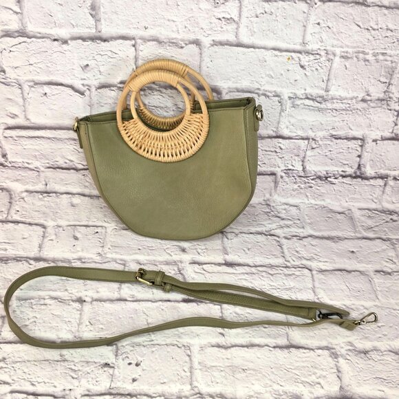 Anthropologie Womens Tote Bag Purse Wicker Handled Boho Crossbody Detachable Str - Picture 1 of 11